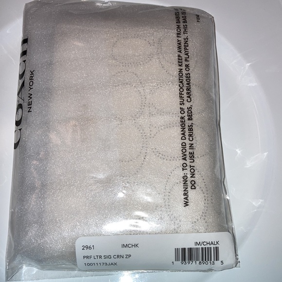 Coach Signature Leather Corner Zip Wristlet - Picture 3 of 4